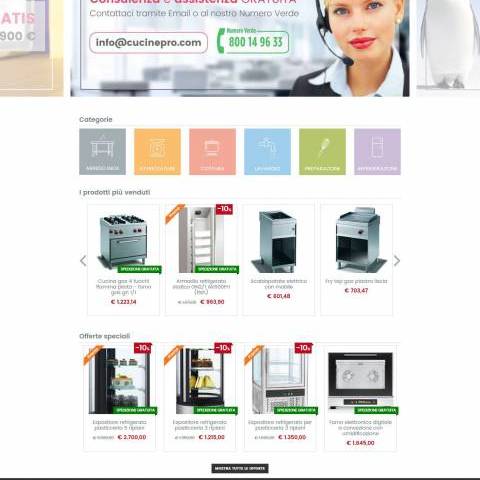 Realizzazione e-commerce per attrezzature professionali da cucina